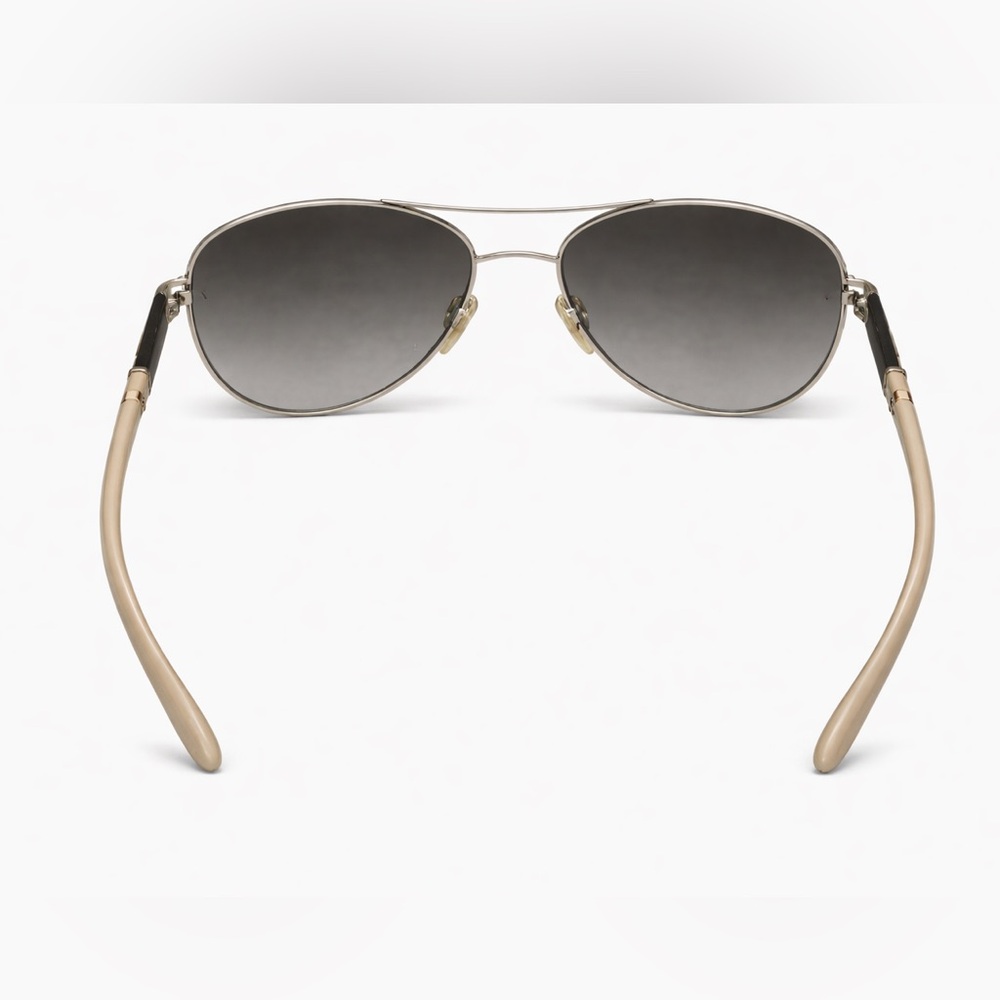 Burberry Women’s Sunglasses Silver Metal Aviator with Gray Lenses - Picture 2 of 5